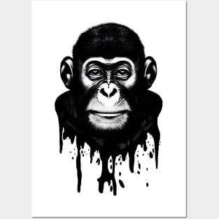 B&W chimp illustration, Printed Truth Gift Idea! Posters and Art